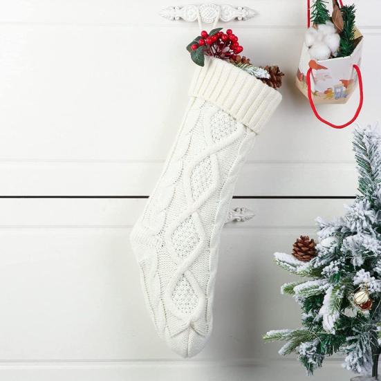 Christmas Stockings 20 Inch Large Cable Knit Stockings Fireplace Hanging Goodie Bags for Xmas Tree Holiday Home Decor