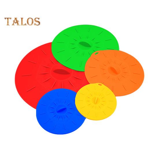 5 шт. силиконовых крышек для еды, герметичные многоразмерные крышки для мисок, кастрюль, сковородок, термостойкие крышки для сковородок, безопасные для микроволновой печи