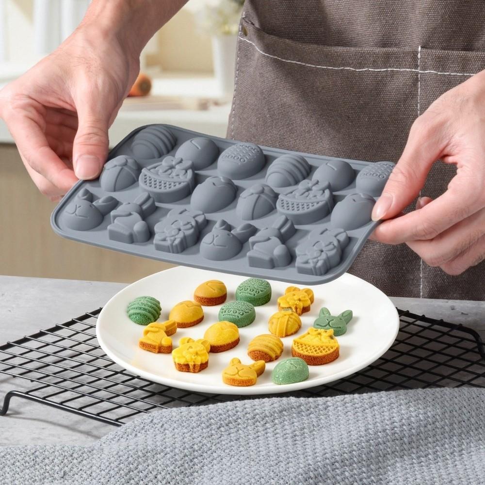 Rabbit Shape Easter Silicone Mold Non-stick Multifunctional Chocolate Cookie Mold DIY Soft Cake Decor Mold Candy Making