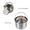Stainless Steel Camping Cookware Set with Folding Lid Camping Pot Pan Kettle Set