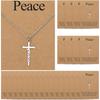 24 Sets Cross Necklace for Women, Christian Cross Pendant Necklace with Bible Verses Cards for Her Mom Sister Friend Easter Religious Jewelry Gifts