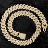 14mm Cuban Link Chain for Men Iced Out Miami Cuban Link Chain Necklace Bracelet for Men Women Bling Diamond Cuban Chains Necklaces Hip Hop Jewelry