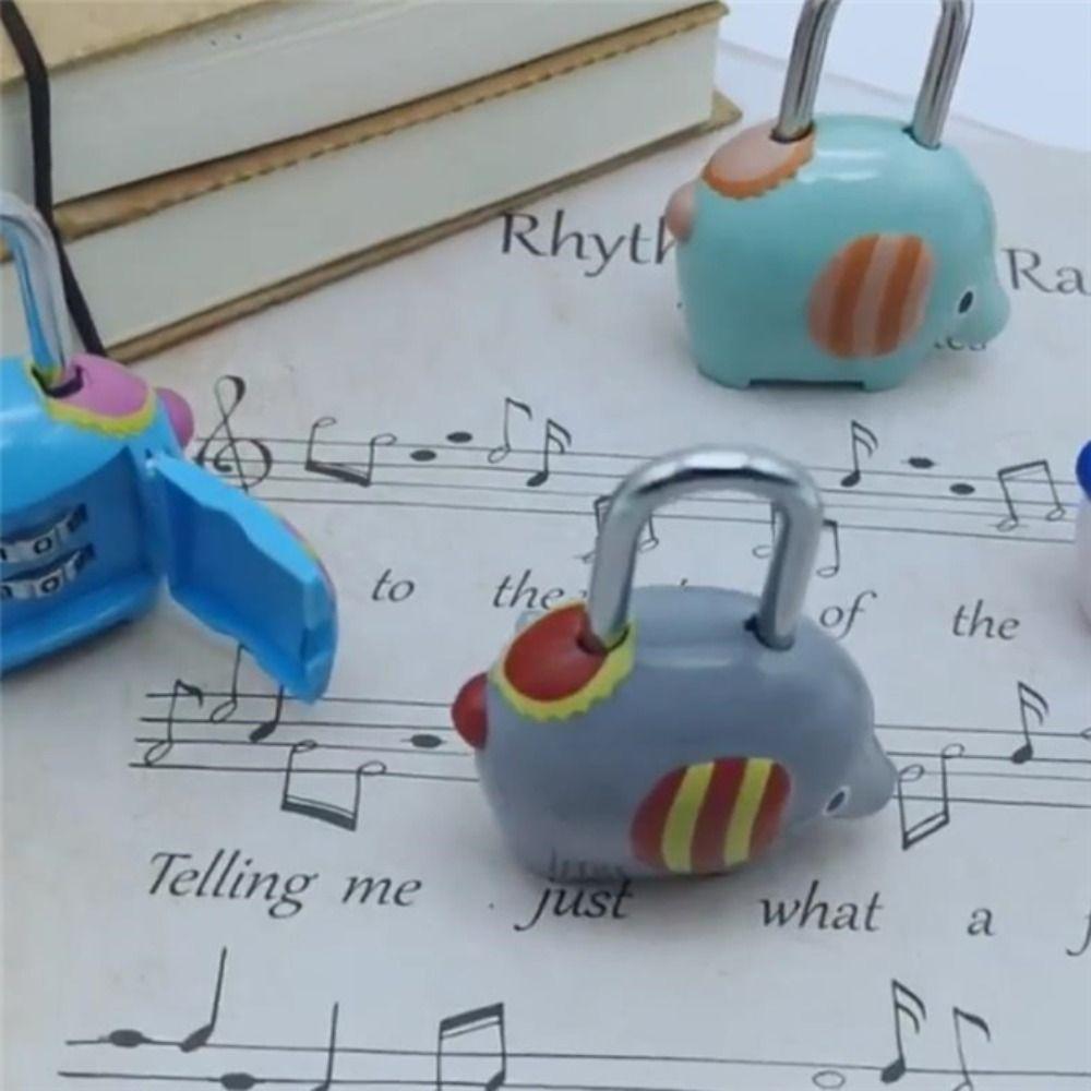 Random Color Dormitory Cabinet Lock Anti-theft Backpack Zipper Lock Cute Digit Password Lock Home