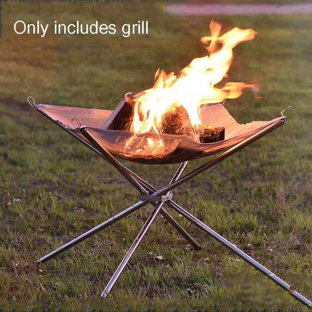 Портативный костровище Прочный уличный кемпинг BBQ Сетчатый очаг Стальная стойка для заднего двора Огонь Быстросборная сетчатая жаровня Кемпинговая сетка