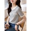 Small Fragrance Style Texture Short-sleeved Women's T-shirt In Spring New Exquisite Design Niche Round Neck Top