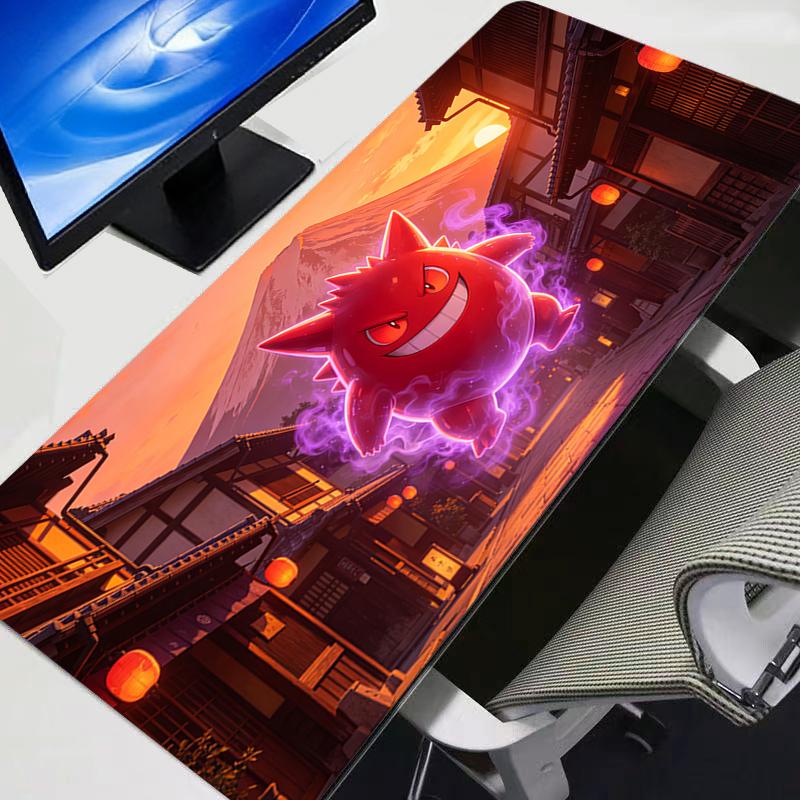 Mouse Pad Gengar Pokemon Pikachu Gamers Large Computer Game Mousepad Desk Mat rug Keyboard Rubber Durable cherry blossom Carpet