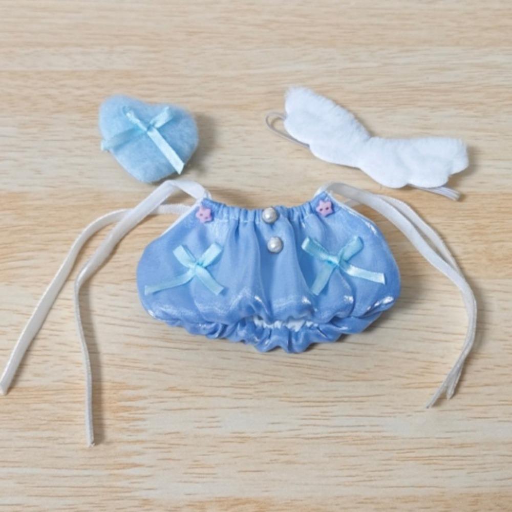 Bow Dress Doll Clothes Outfit with Wing Doll Dress Up Set 10cm Cotton Doll Clothes Children's Gift