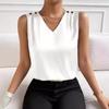 Versatile Silk-Look Elastic Tank Top - Women's Fashion Solid Color Design