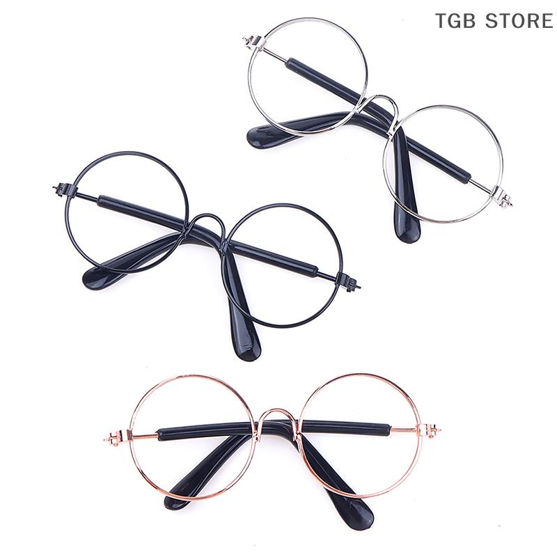 1Pcs Round Frame Lensless Eyewear 20cm Doll Glasses Miniature Eyeglasses Toy Doll Dressing Accessories
