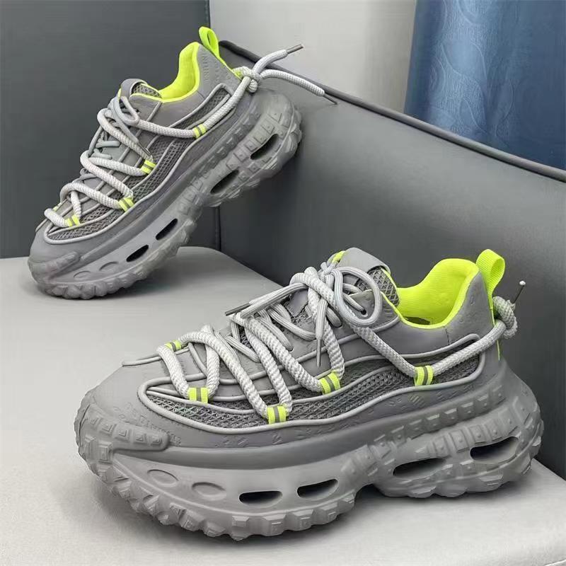 Men's Shoes Fashionable Thick-soled Heightening Sports Dad Shoes Men's Korean Version of High-end Versatile Breathable Casual Mesh Shoes