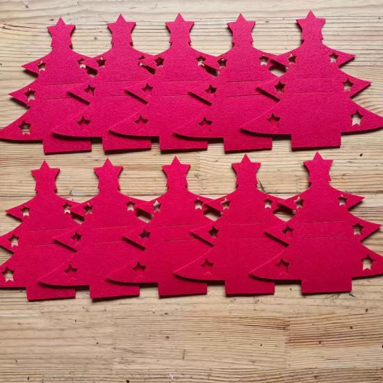 10 шт. Фетровые держатели для столовых приборов в форме елки, чехлы для столовых приборов для ножей и вилок, праздничный декор стола