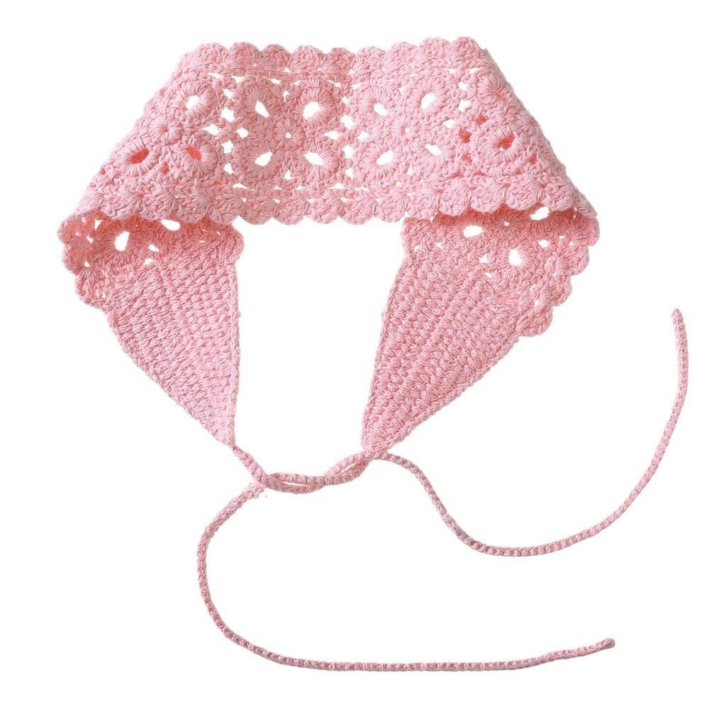 Handmade Headband Floral Head Kerchief Retro Knit Hair Band