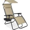 2 Folding Sunbeds with Canopy, Folding Sofa, Garden & Beach Sunbed