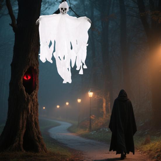 Halloween Hanging Skull Ghost Scary Grim Reaper Skeleton Decoration for Outside Yard Porch Haunted House Party Decor