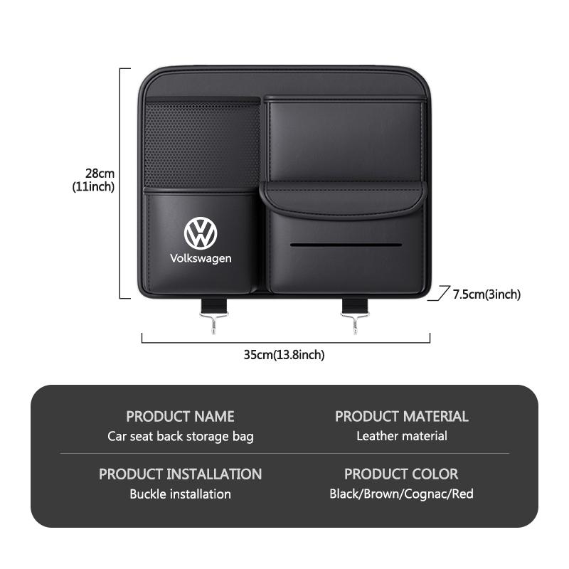 BIG1 Car Seat Back Storage Bag Backseat Organizer Foldable Hanging Bag For Volkswagen VW Scirocco Passat Polo B5 B6 B7 CC Tiguan