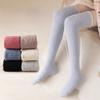 Autumn and Winter Fashion Fleece Women Warm Thigh High Socks Plush Leg Warmer Solid Color Home Floor Thickened Stocking