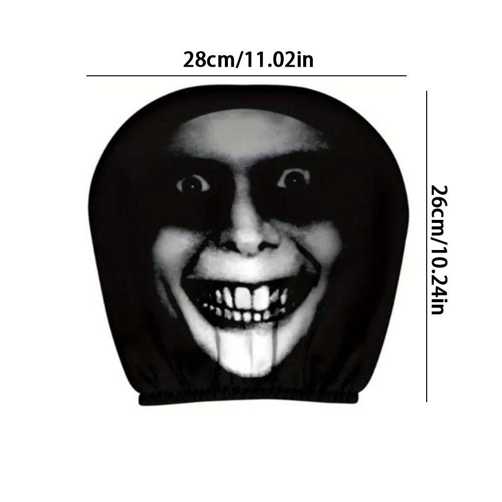 2 шт. Универсальный чехол на сиденье автомобиля с черным узором черепа, подголовник сиденья автомобиля, чехол на подголовник автомобиля, Хэллоуин