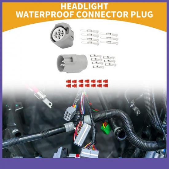 7 Pin Headlight Waterproof Connector Plug 1 Set for Toyota for Lexus