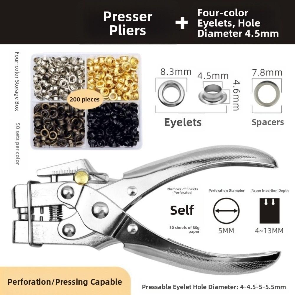 Heavy-Duty Punching Grommet Eyelet Pliers Kit  for Bookbinding, Leather & Fabric