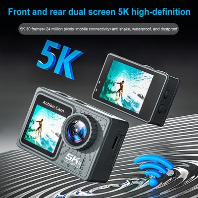 Экшн-камера 5K 4K 60FPS, стабилизация изображения, Wi-Fi, видеокамера, двойной экран, для дайвинга, мини-DV, водонепроницаемая до 30 м, с пультом дистанционного управления