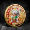 Colorful Lucky Cat Commemorative Coin Gold Plated Collectible Coin Luck Of Cat Metal Collection Feng Shui Decoration