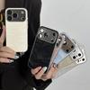 Чехол из plating-кожи для iPhone 17 Air 16 13 14 11 12 15 Pro Max Plus Чехол Защита объектива камеры Жесткая крышка