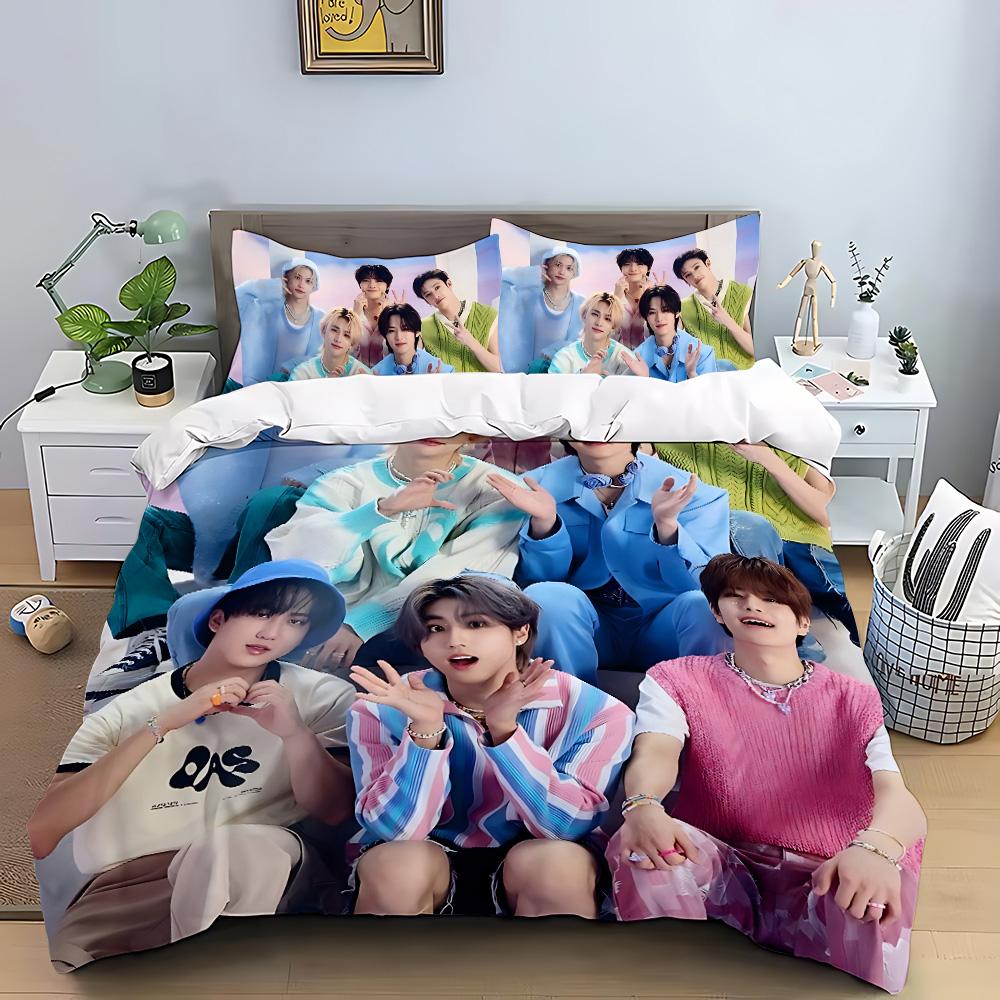 Постельное белье KPOP Пододеяльник Наволочка S-Stray-K-Kids Комплект для кровати Взрослый Мальчик Девочка Декор спальни Детский подарок Односпальный Двуспальный Большой размер
