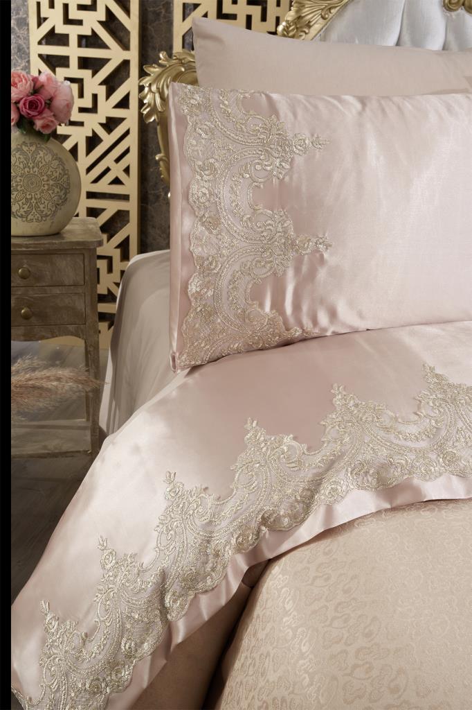 Комплект покрывала синель Diana 6шт, Покрывало 230х240, Простыня 230х240 Жаккардовая ткань, Полный размер, Двойной размер Бежевый