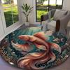 [Colorful Ocean Fish Printed Carpet] Non-slip Office Rug, Cozy Round Carprt for Living Room Use, Soft Home Sofa Chair Mat