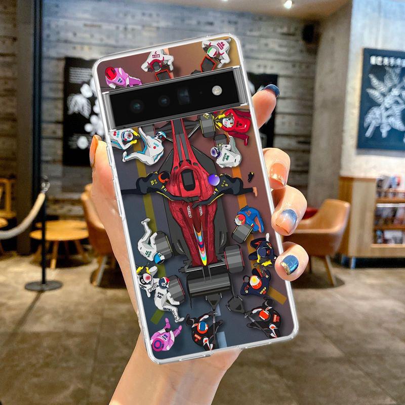 Чехол для телефона Google Pixel 9 8 7 6 5 4 4XL 7A 6A 5A 4A 3A Pro XL 5G Прозрачный Мягкий ТПУ Узор трассы Формулы 1 Нюрбургринг