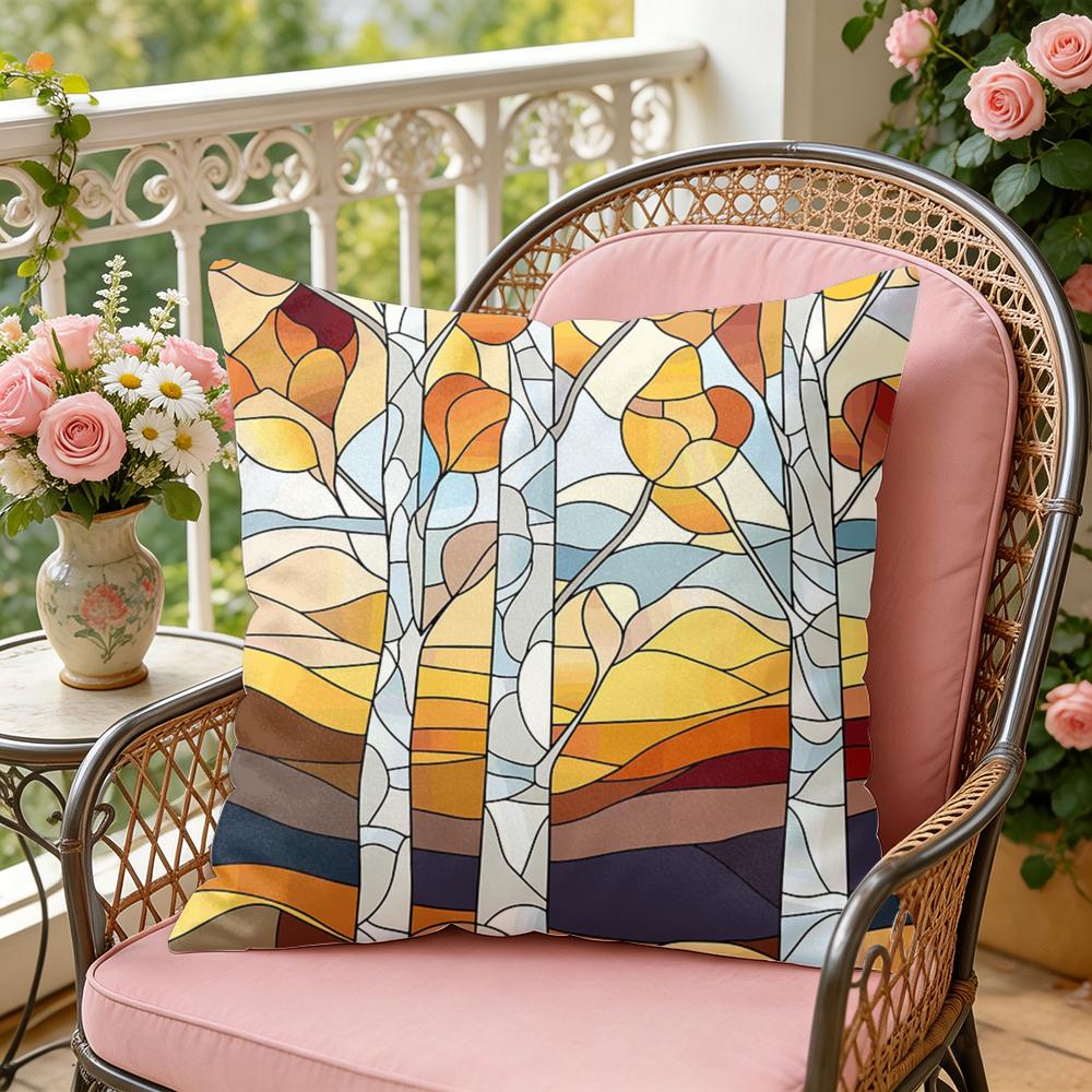 Classic Leaf Glass Cushion Cover Soft Plush Throw Pillow Cover  DoubleSided Decorative Cushion Case  Sofa Bedroom Home Decor