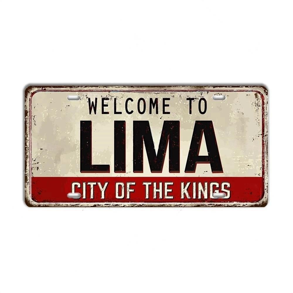 Chile Argentina Ecuador Colombia License Plate Landmark Metal Sign City State Decorative Car Plate Garage Club Bar Wall Decor