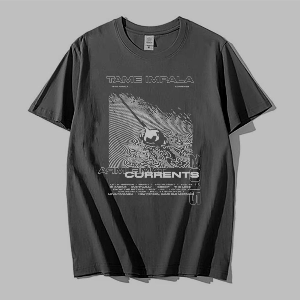 Tame Impala Currents Графические принты Футболки Мужские Повседневные Футболки Мужские Хип-Хоп Оверсайз Футболки Женские Футболки