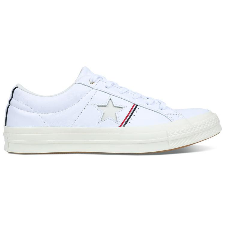 Converse Низкие кеды One Star с окантовкой Белый/Эмалевый Красный/Цвет цапли 159694C