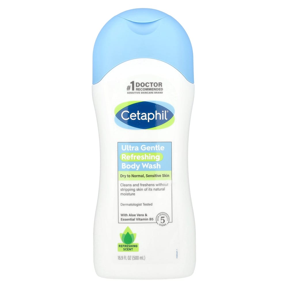 Cetaphil Ультра-мягкий освежающий гель для душа, Освежающий аромат, 16,9 жидких унций (500мл)