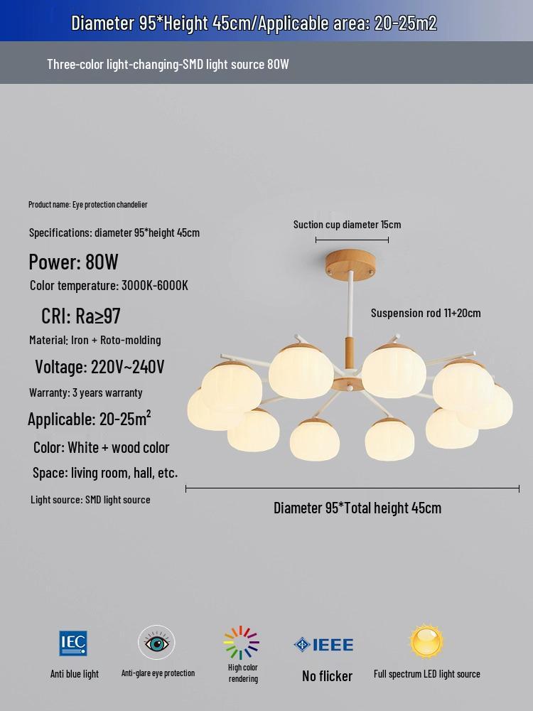 Скандинавская современная светодиодная деревянная люстра – Японский стиль, удобный для глаз дизайн птицы для гостиных и ресторанов