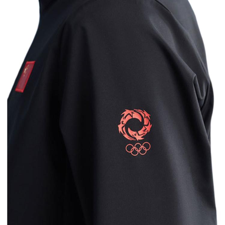 Anta Мужская куртка Sharp Series FW22 с длинным рукавом и однотонным логотипом на молнии, черная 152130609-2