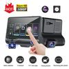 3 Lens Driving Recorder 4" Touch Screen 1080P Car DVR Dash Cam Video Recorder with G-sensor Motion Detection Parking Guard