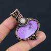 Purpurite Gemstone Copper Wire Wrap Handmade Pendant Jewelry Gift For Mother