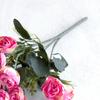 1 Bouquet Artificial Flower Eco-friendly Anti-fade Plastic Simulation Rose Flower Decor for Wedding