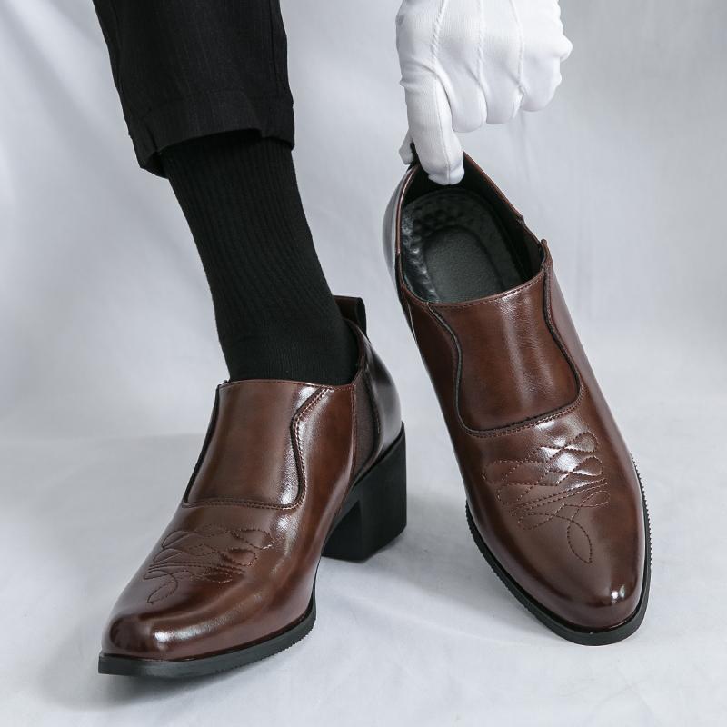 Высококачественные кожаные туфли-броги на платформе для мужчин, классические туфли на толстом высоком каблуке, свадебные, деловые, социальные туфли для мужчин, формальные офисные кожаные
