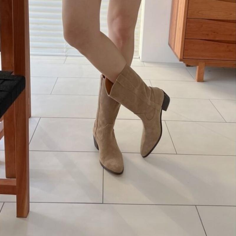 New Arrivals Open Run Drangel Mid High Casual Shoes Women Suede Boots Western