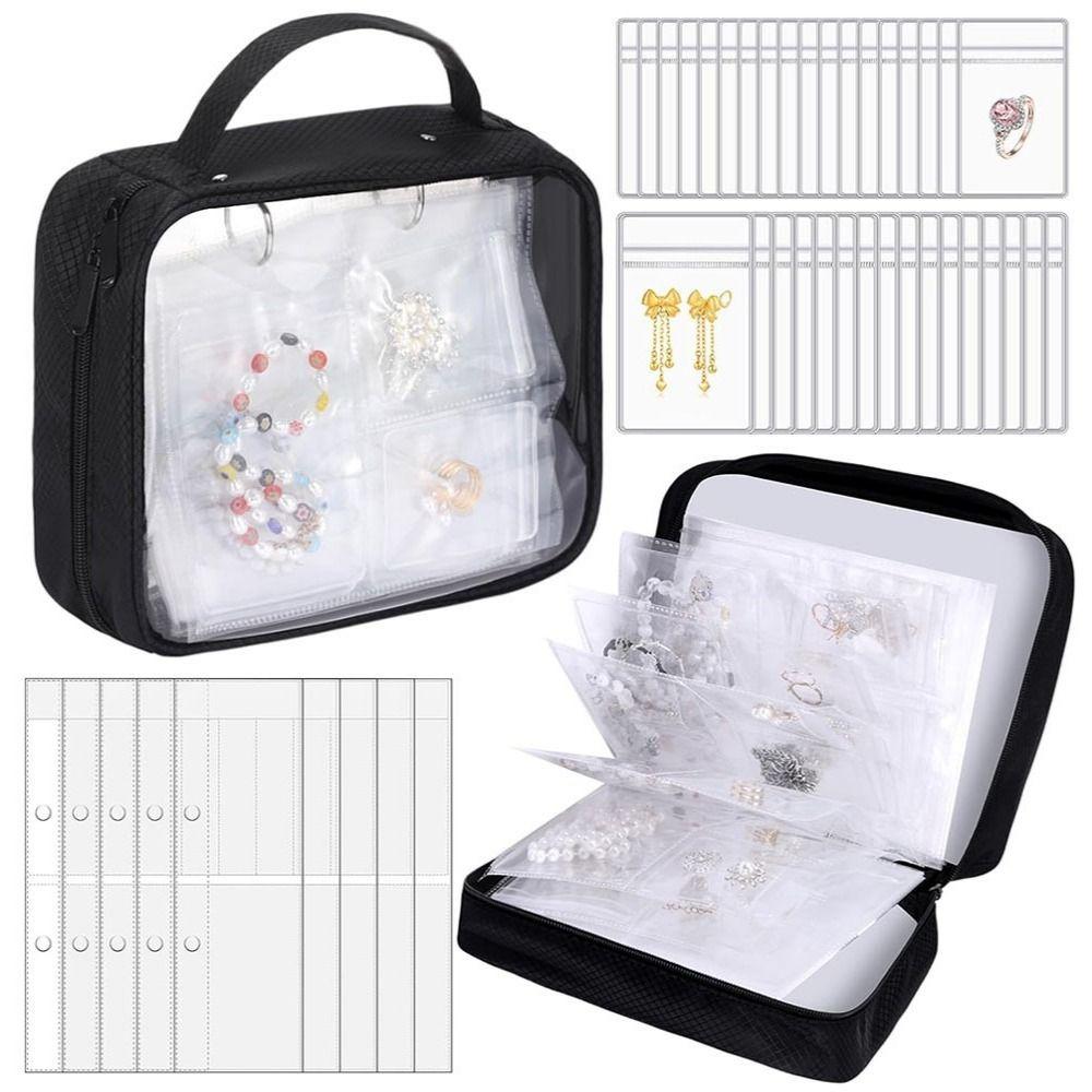 Dust-proof Clear PVC Jewelry Organizer Sealed Earring Holder Necklace Ring Packing Bag Travel