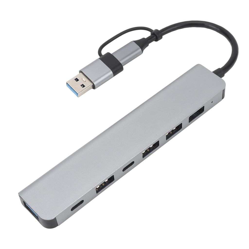 USB Type C Hub High Speed 1 USB3.0 4 USB2.0 2 Type C Port Aluminum Alloy USB Splitter for Laptop Tablet Phone PC