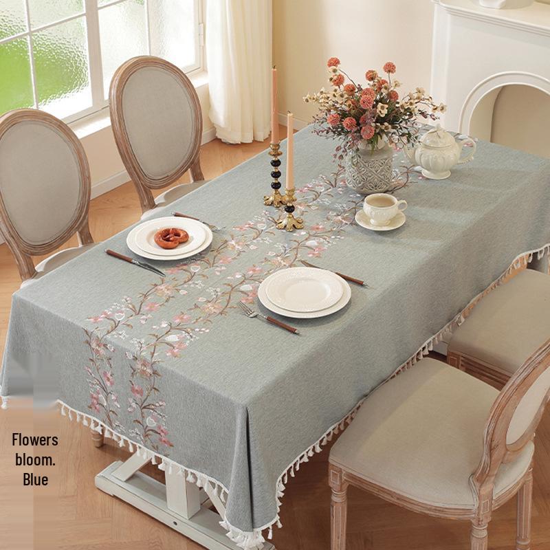 Modern Minimalist Cotton-Linen Tablecloth and Mat Set for Dining, Coffee, and Picnic