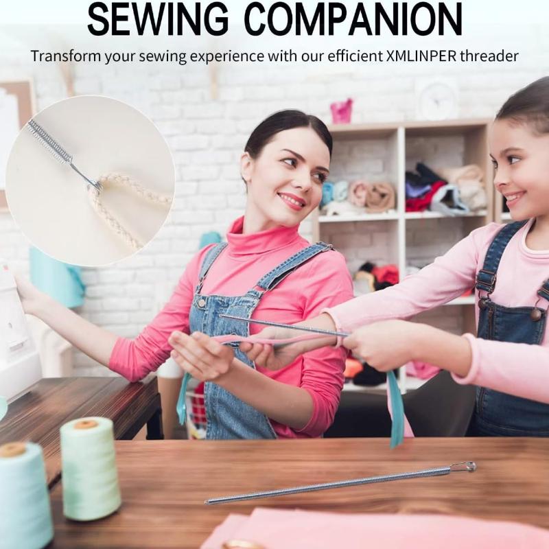 3/5/10Pcs Rope Threading Tools Bendable Spring Drawstring Threader Clip Drawstring Thread Multifunctional Diy Sewing Accessories