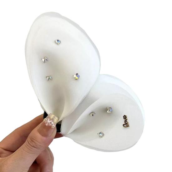 Женская заколка для волос в форме банта из сетчатой пряжи, летняя, большая, для затылка, краб для волос, защищающий кожу головы, аксессуар для волос