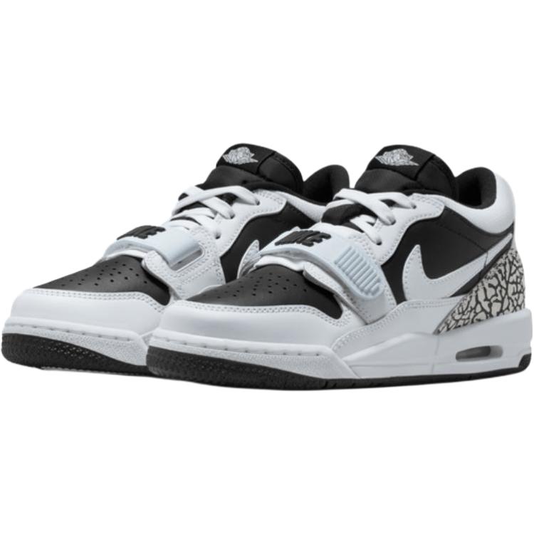 Jordan Legacy 312 Low Удобные Мягкие Низкие Кроссовки для Баскетбола для Детей Унисекс Белые Черные CD9054-111
