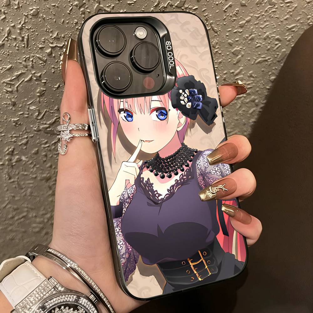 Аниме Ичика Накано Чехол для телефона для iPhone 17,16,15,14,13,12,11 Plus,Pro Max,XS,Цветной Серебряный Внутренний Чехол