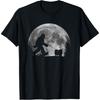 Bigfoot Walking a Dog Funny Pomeranian Lovers Moon Halloween T-Shirt for Men Women Kids